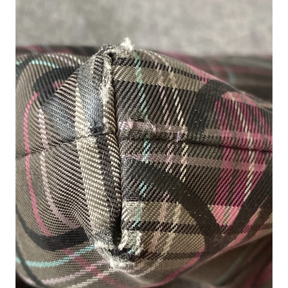Coach Poppy Tartan Gray Pink Plaid Crossbody‎ Bag Glitter Purse F17710